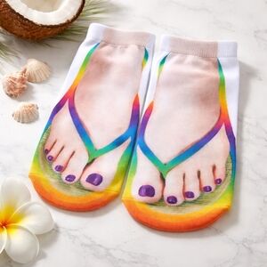 Assorted Flip Flop Socks Various Colors (3pk)